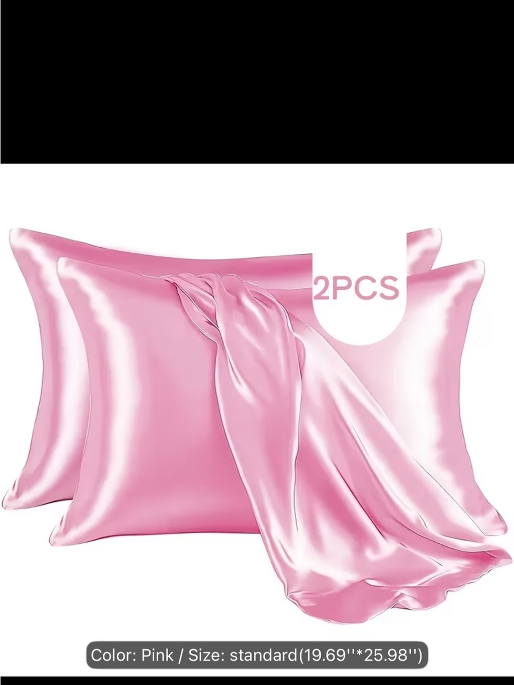 Set Of 2 pink Pillow Cases Silk satin NEW